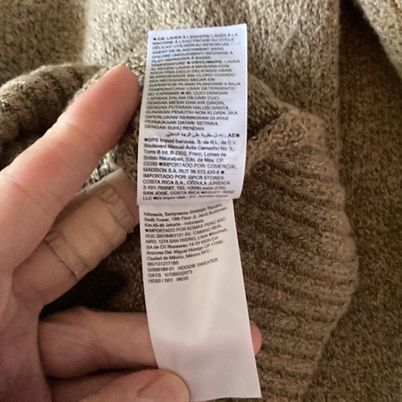 Gently-used Old Navy Dark Sand hooded kangaroo pocket sweater - Picture 8 of 8